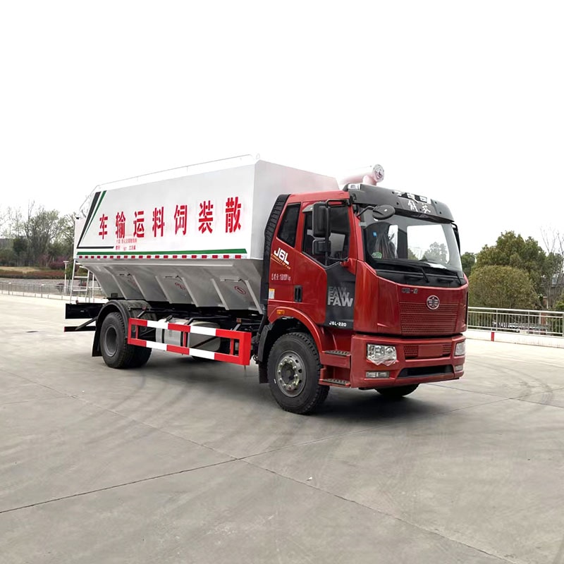 FAW high quality 10 ton self-unloading Bulk Feed Truck