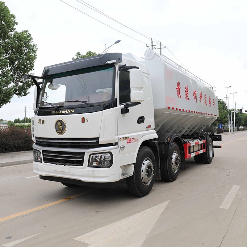 SHACMAN automatic chicken pig feeding bulk feed truck